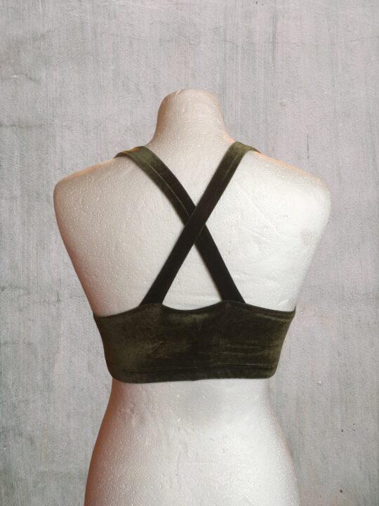 Bralette „Eva“ Samt - waldgrün