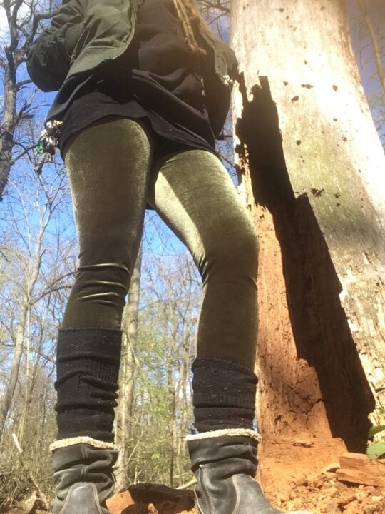Leggings Samt - waldgrün